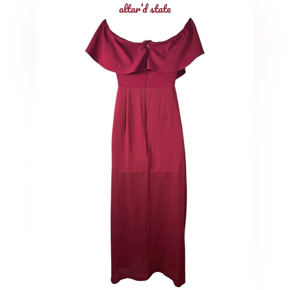 Altar'd State | Off-the-Shoulder “Dylan” Romper Dress in Wine | NWT! - Picture 3 of 10